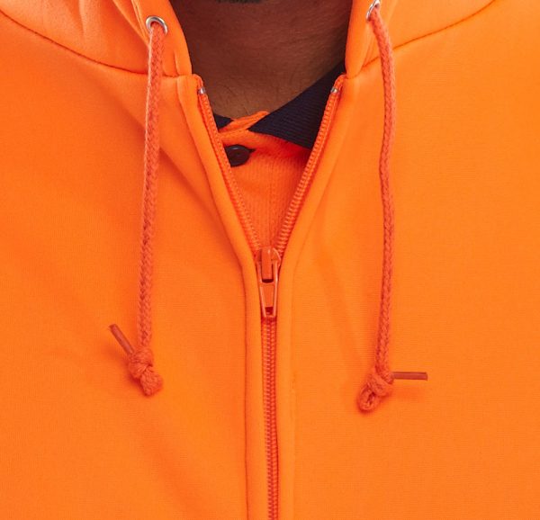 Orange Hi-Vis Zipped Hoodie strap