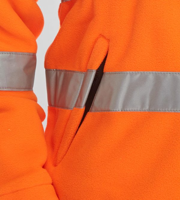 Orange Hi-Vis Fleece pocket